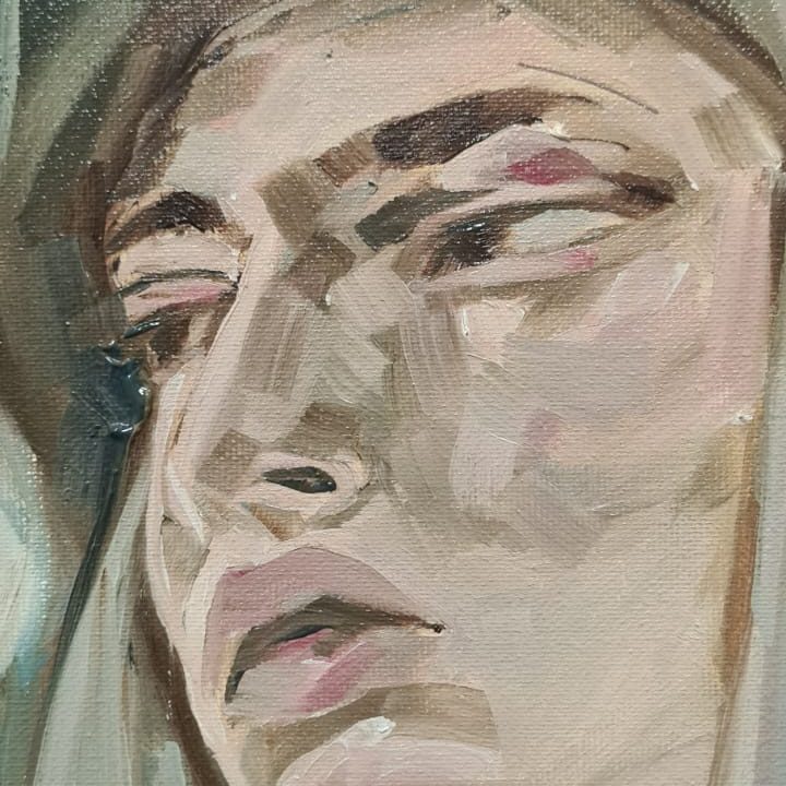Ein Kunstwerk von Rena Brückner aus Kiel, welches eine Frau zeigt